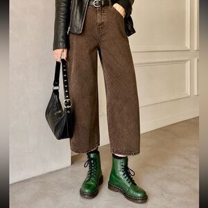 Dr. Martens Green Leather Ankle Boots